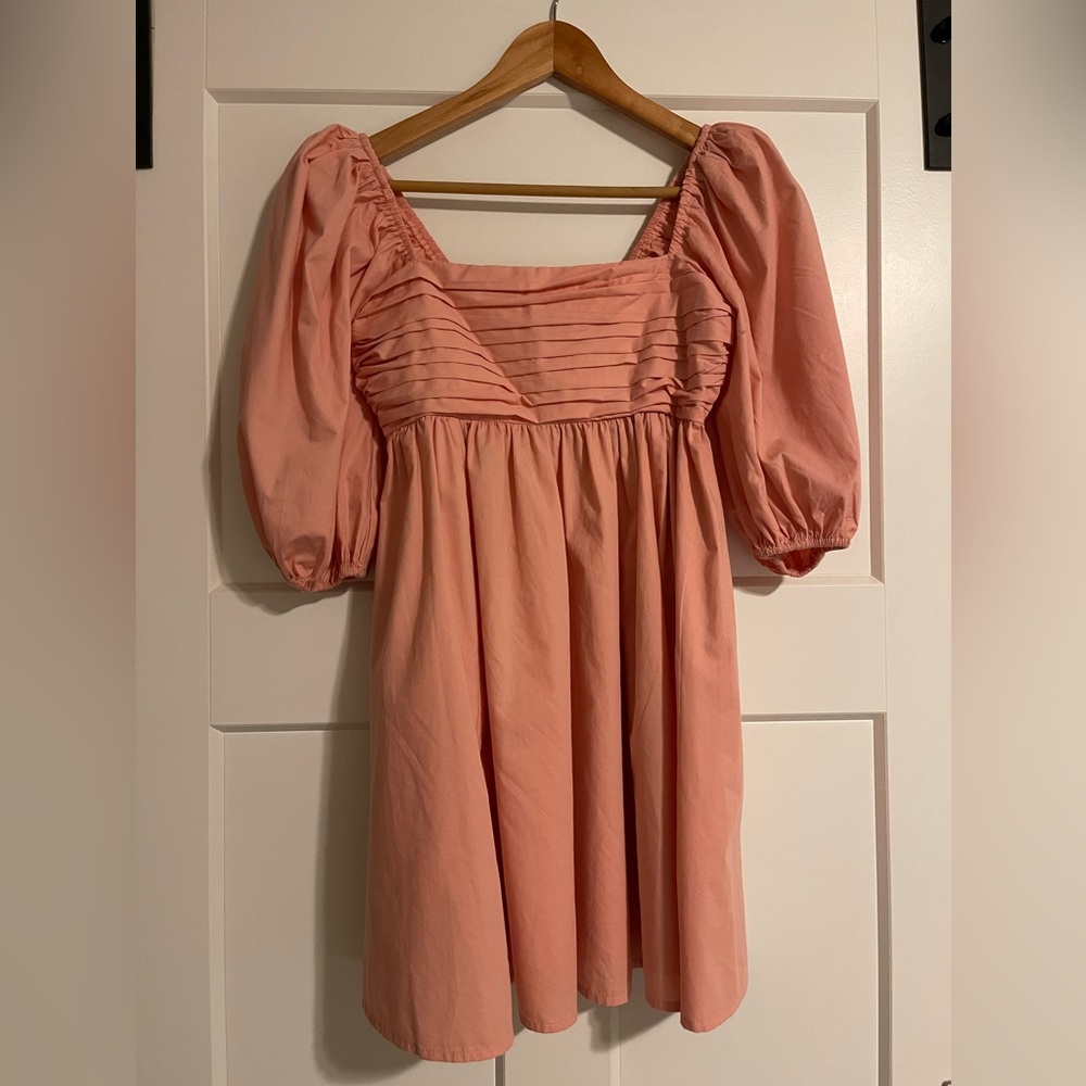Abercrombie & Fitch Emerson Poplin Puff Sleeve Mini Dresss